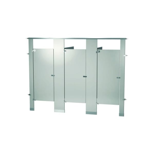 Bradley Bradley Powder Coated Steel 108" Wide Complete 3 Between Wall Compartments, Warm Gray - BW33660-WGR BW33660-WGR - main